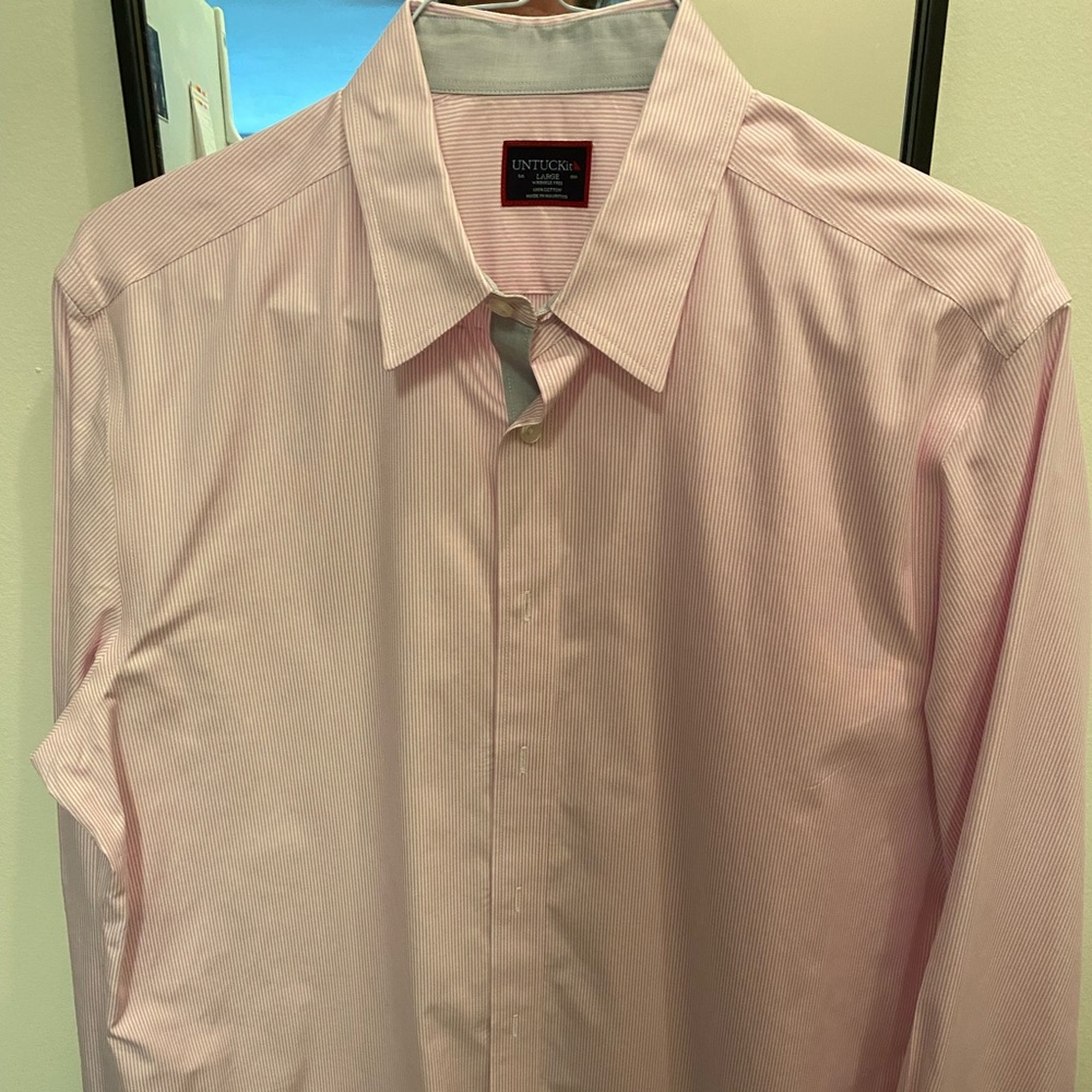 Untuckit Mens Button Down Dress Shirt Large